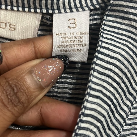 Chico's Women's Blue/White Stripe Lightweight L/S Jacket Size Chico’s  3  XL/16 - Picture 6 of 9